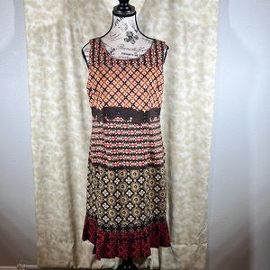 Danny & Nicole multi design sleeveless dress. With matching short sleeve jacket.